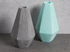 Concrete Geometric Candle Holders in grey and mint green by Korridor Design