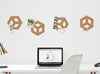 ROLL + PIN cubes cork pinboard on a home office wall