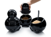 LEX, SETH &amp; CARRIE Ceramic storage jars in black for tea sugar and coffee