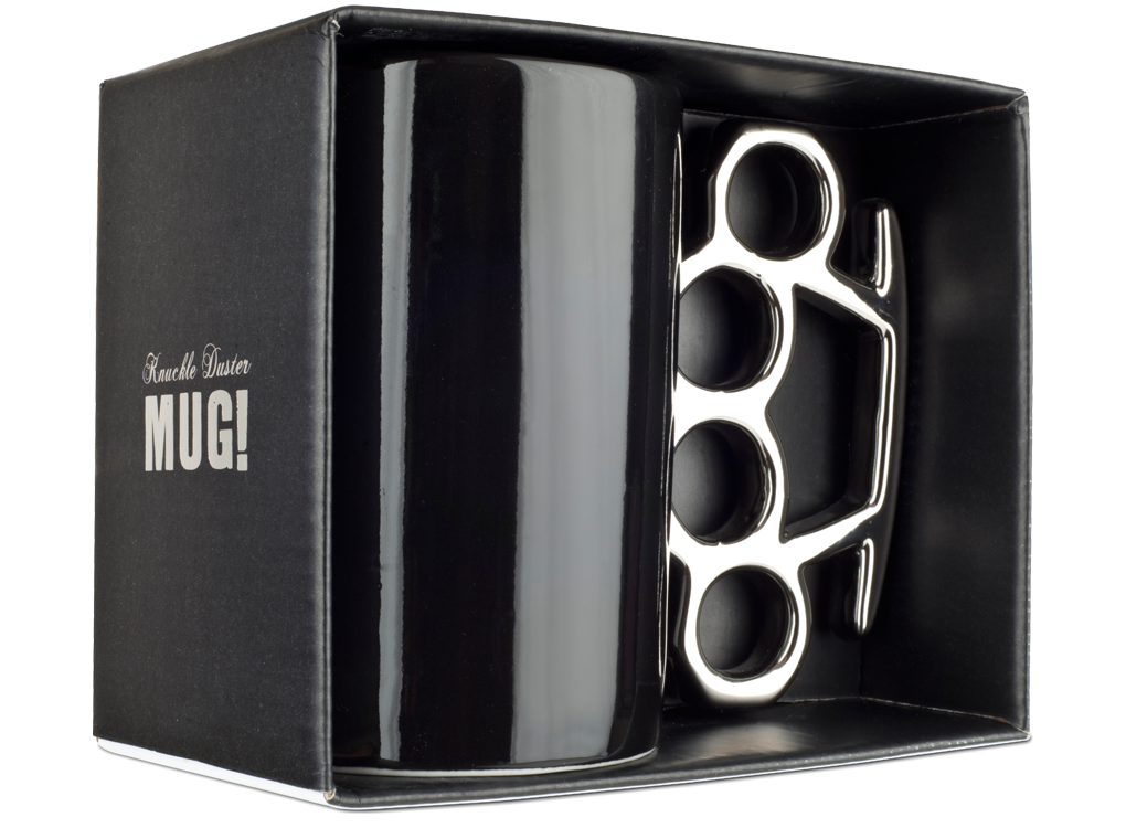 Black and Silver Knuckle Duster Mug in gift box by THABTO