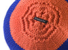 Round Knitted Ball Cushion in blue by Stine Leth for Korridor Design