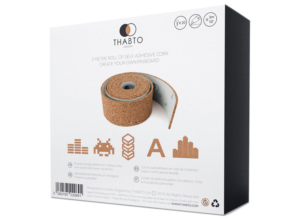ROLL + PIN cork pin board in gift box by THABTO