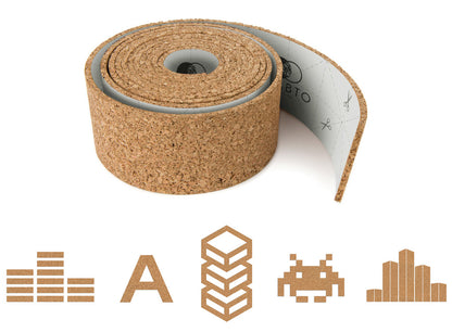 ROLL + PIN the creative cork pin board sticks to the wall to create an array of shapes