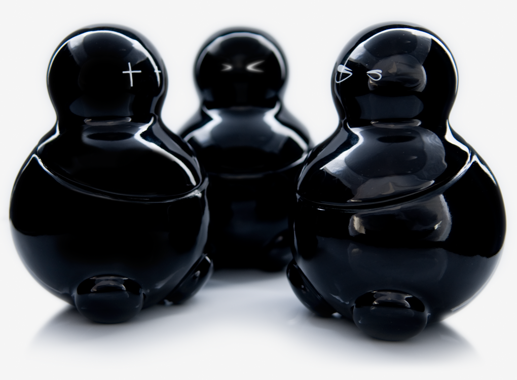 Black tea sugar and coffee ceramic storage jars LEX, SETH & CARRIE by THABTO