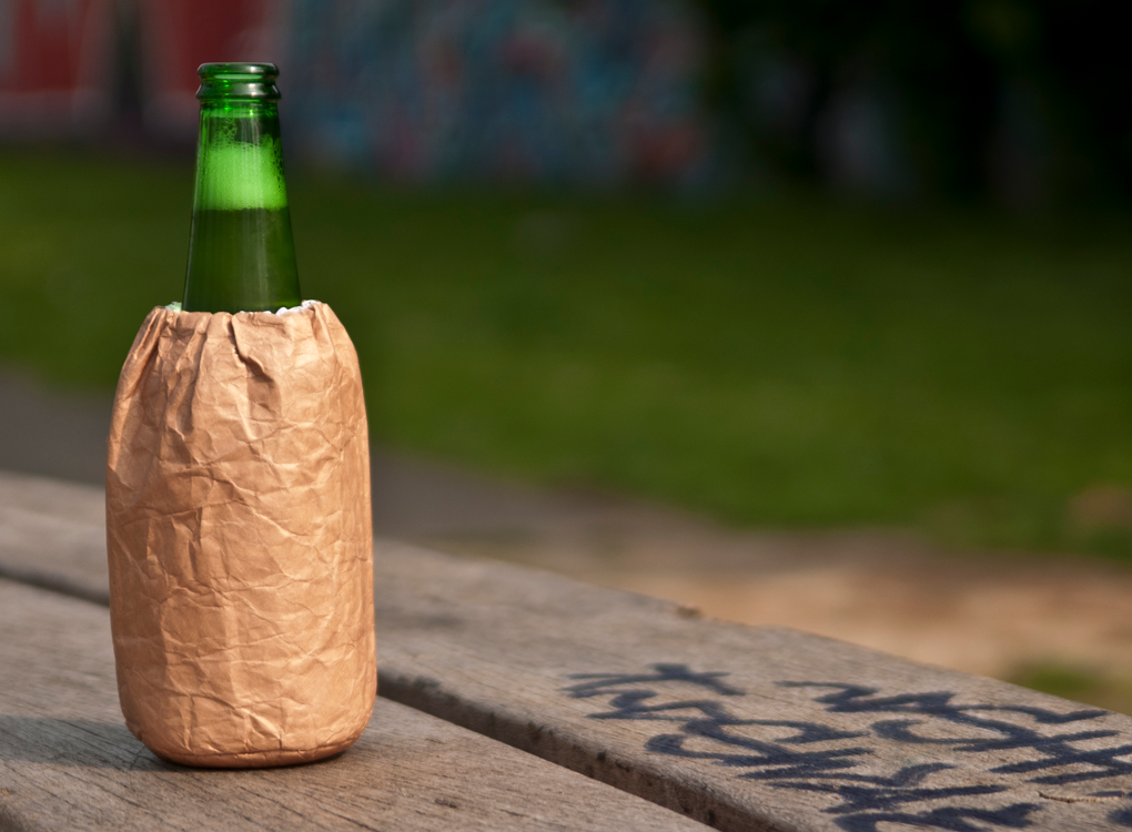 Beer Bottle Cooler That Looks Like a Brown Paper Bag