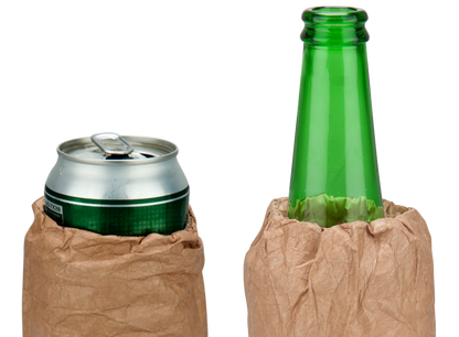 BUM BAG Brown Paper Bag Tyvek Bottle and Can Drinks Cooler 