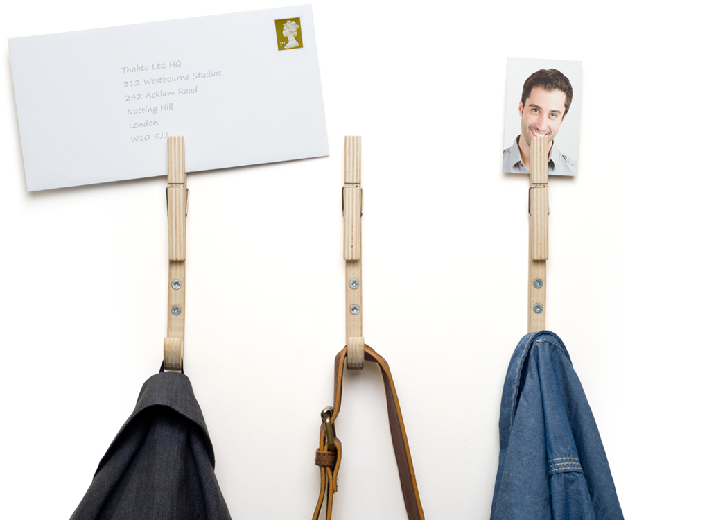 Stylish wooden coat hooks in plywood Jpegs by THABTO