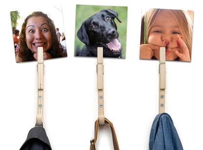 Stylish wooden coat hooks with handy pegs made from plywood