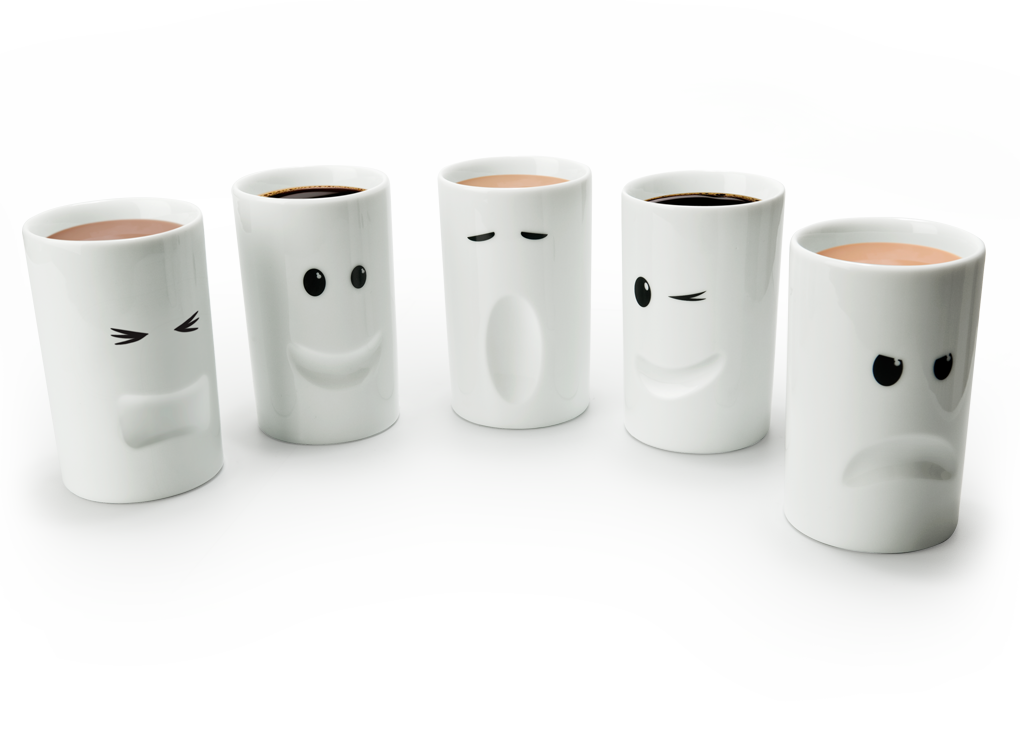 Mood Mugs ceramic thermal insulated mugs with faces by THABTO
