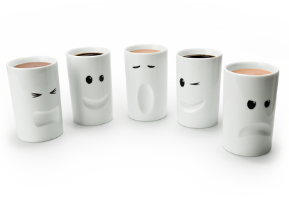 Mood Mugs ceramic thermal insulated mugs with faces by THABTO