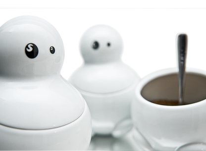 TOM, DICK & HARRY tea sugar and coffee storage jars with spoon by THABTO